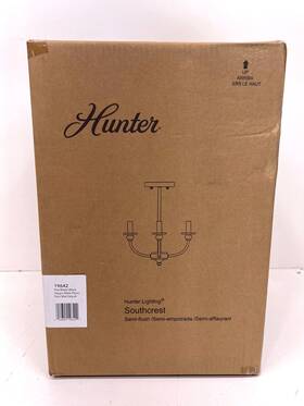 19642 Hunter Southcrest 13 Inch 4-light Matte Black Semi-flush Mount New