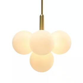 Pd1037801 Huoku Kateo Modern 5-light Gold Tiered Chandelier With Opal Glass Globe Shades