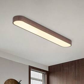 Huoku Ptr-1065791 Yftinsp 37.4 Inch 41w Modern Walnut Integrated Led Minimalist Flush Mount Light
