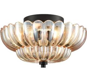B7257-3cu-bk-t Hydelite Modern Black Ceiling Light Traditional Semi Flush Mount
