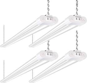 42w250w Hykolity 611677928667 Pack 4ft Led Shop Light Linkable 4400lm Equivalent 5000k Utility Li