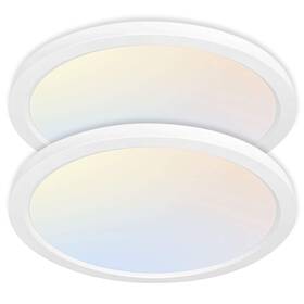 Hykolity 797241717070 2 Pack 12 Inch Selectable Cct Led Round Flat Panel Light 24w 3000k/4000k/500