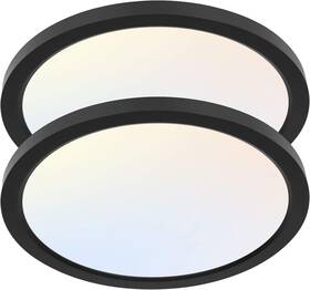 Hykolity 797241717087 2 Pack 12 Inch Selectable Cct Led Round Flat Panel Light 24w 3000k/4000k/50
