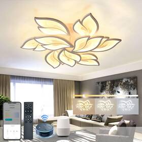 Cx-sl9007-9t-wt Ieanl Smart Modern Flower Ceiling Light 120w Living Room Lamp With Alexa Google As