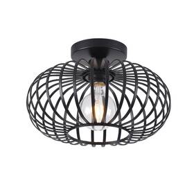 C30b Ihengyanlt Farmhouse Black Semi Flush Mount Ceiling Light Fixture Metal Cage