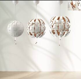 313.114.92 Ikea Ps2014 Dimmable 14 Inch Shape-changing Pendant Light Death Star By Wars