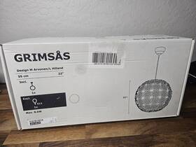 404.128.34 Ikea New Open Box Grimsas 22 Inch White Floral Pendant Lamp Light