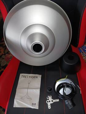 805.106.82 Ikea Trettioen Pendant Lamp Aluminum Color 15 Inch