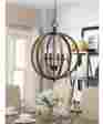 Illvo-4lite Unbranded Light Fixture For Dining Room Distressed Rustic Wood Orb Chandelier Wine Cellar 0787699167503