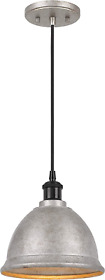 Indoor Mini Pendant Light 9inch Diameter 1-light Galvanized Steel Finish With Bowl