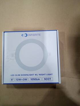Ib-002-5-12w-wh Infibrite Ultra-thin Recessed Led Ceiling Light With Junction Box 5000k 12w 6 Inch
