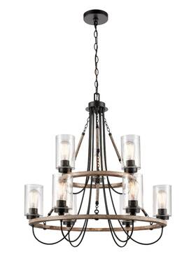 442-9cr-bk-sdy Innovations 4429crbksdy Nine Light Chandelier Matte Black