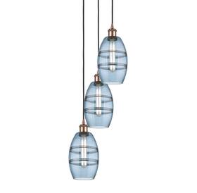 113b-3p-ac-g557-6bl Innovations Lighting 113b-3p-25-12 Vaz Pendant 3 Light 12 Inch W - Antique Copper