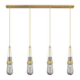 124-452-1p-bb-g452-4sm Innovations Lighting Milan 4lt 4 Inch Cord Linear Pendant Bs/sm -