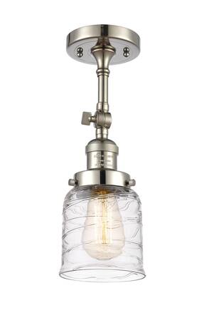 201f-pn-g513 Innovations Lighting 201f-14-5 Bell Semi-flush 5 Inch W - Polished Nickel / Deco