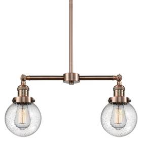 209-ac-g204-6 Innovations Lighting 209-6 Beacon 2 Light 23 Inch W Linear - Antique Copper /