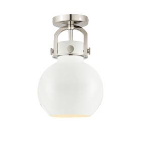 410-1f-pn-m410-8w Innovations Lighting 410-1f-15-8 Newton Sphere Flush - Nickel
