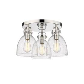 410-3f-pn-g412-7sdy Innovations Lighting 410-3f-11-20 Newton Bell Flush 3 - Nickel