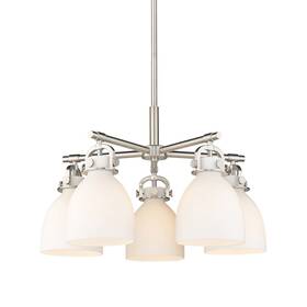 410-5cr-sn-g412-7wh Innovations Lighting 410-5cr-16-26 Newton Bell Chandelier - White
