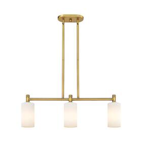 434-3i-bb-g434-7wh Innovations Lighting Crown Point 3 Lt 7 Inch Stem Island Light Bb/white -