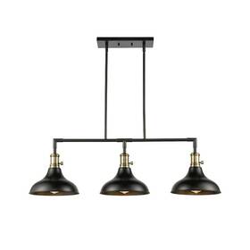 443sw-3i-bab-m15bk Innovations Lighting Metro Island Bk Brass/black -