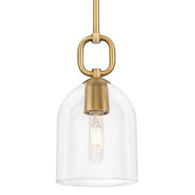 485-1s-bb-g487-6cl Innovations Lighting 485-1s-g487-6cl Hudson 6 Inch W Mini Pendant - Brass