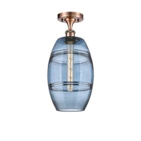 516-1c-ac-g557-8bl Innovations Lighting 516-1c-12-8 Vaz Semi-flush 8 Inch W - Antique Copper / Blue