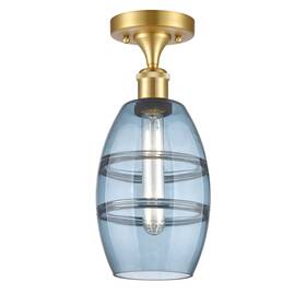 516-1c-sg-g557-6bl Innovations Lighting 516-1c-10-6 Vaz Semi-flush 6 Inch W - Satin Gold / Blue