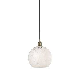 516-1p-ab-g1216-10wm Innovations Lighting 516-1p-12-10 White Mouchette Pendant - Brass