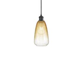 516-1p-bk-g480-6am Innovations Lighting 516-1p-13-6 Brookhaven Almond Pendant - Matte Black / Amber