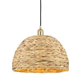 516-1p-sg-rbd-16-nat Innovations Lighting 516-1p-13-16 Woven Rattan Pendant - Satin Gold /
