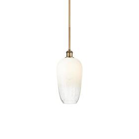 516-1s-bb-g484-7op Innovations Lighting 516-1s-15-7 Brookhaven Flute Pendant - Brushed Brass / Opal