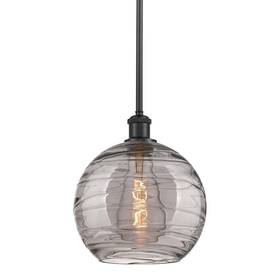 516-1s-bk-g1213-10sm Innovations Lighting 516-1s-12-10 Athens Deco Swirl Pendant - Matte Black /