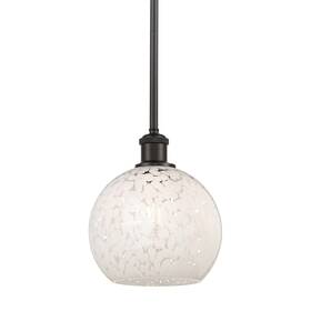 516-1s-ob-g1216-8wm Innovations Lighting 516-1s-10-8 White Mouchette Pendant - Oil Rubbed