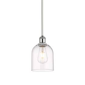 516-1s-wpc-g558-6cl Innovations Lighting 516-1s-10-6 Bella Pendant 6 Inch W Mini - White Polished