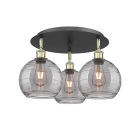 516-3c-bab-g1213-8sm Innovations Lighting 516-3c Athens Ds 3lt 20 Inch Flush Bk Bs/sm -