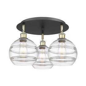 516-3c-bab-g556-8cl Innovations Lighting 516-3c Rochester 3lt 20 Inch Flush Bk Bs/cl -
