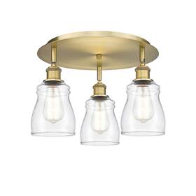 516-3c-bb-g392 Innovations Lighting 516-3c-10-17 Ellery Flush 3 Light - Brass