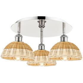 516-3c-pn-nbd2-75-nat Innovations Lighting 516-3c-9-20 Bristol Natural Ii Semi-flush - Polished Nickel