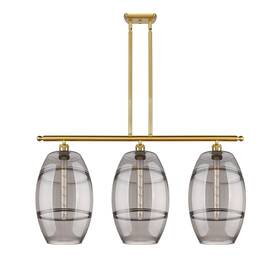 516-3i-sg-g557-10sm Innovations Lighting 516-3i-19-37 Vaz Linear 3 Light 37 Inch W - Satin Gold /