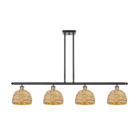 516-4i-bab-rbd-8-nat Innovations Lighting 516-4i-11-48 Woven Rattan Linear - Black Antique