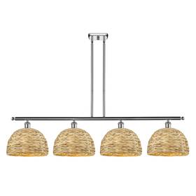 516-4i-pc-rbd-12-nat Innovations Lighting 516-4i-12-50 Woven Rattan Linear - Polished Chrome /