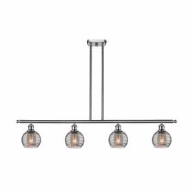 516-4i-sn-g1213-6sm Innovations Lighting Athens Deco Swirl - 4 Light Island In