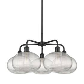 516-5cr-bk-g555-10cl Innovations Lighting 516-5cr-15-28 Ithaca Chandelier 5 - Matte Black /