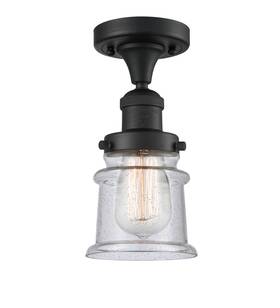 517-1ch-bk-g184s Innovations Lighting 517 Small Canton 6 Inch W Semi-flush - Black