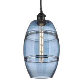 616-1p-bk-g557-8bl Innovations Lighting 616-1p 10 8 Vaz Pendant Inch W Cord-hung - Matte Black /