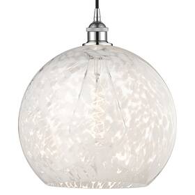 616-1p-pc-g1216-14wm Innovations Lighting 616-1p 17 14 White Mouchette Pendant - Chrome