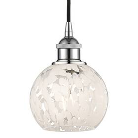 616-1p-pc-g1216-6wm Innovations Lighting 616-1p 8 6 White Mouchette Pendant - Chrome