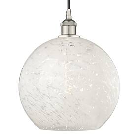 616-1p-pn-g1216-12wm Innovations Lighting 616-1p 14 12 White Mouchette Pendant - Nickel