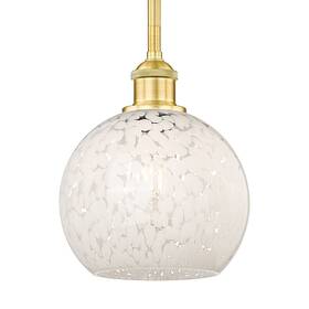 616-1s-sg-g1216-8wm Innovations Lighting 616-1s 10 8 White Mouchette Pendant - Gold